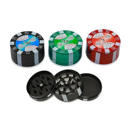 Μεταλλικό Grinder Σχέδιο Μάρκες Καζίνο 3 Parts (Κόκκινο/Πράσινο/Μαύρο)